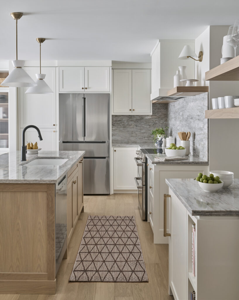 Modern kitchen renovation at Project Sinatra by Erin Interiors. Erin Interiors is an interior design firm based in Whitby, Ontario.